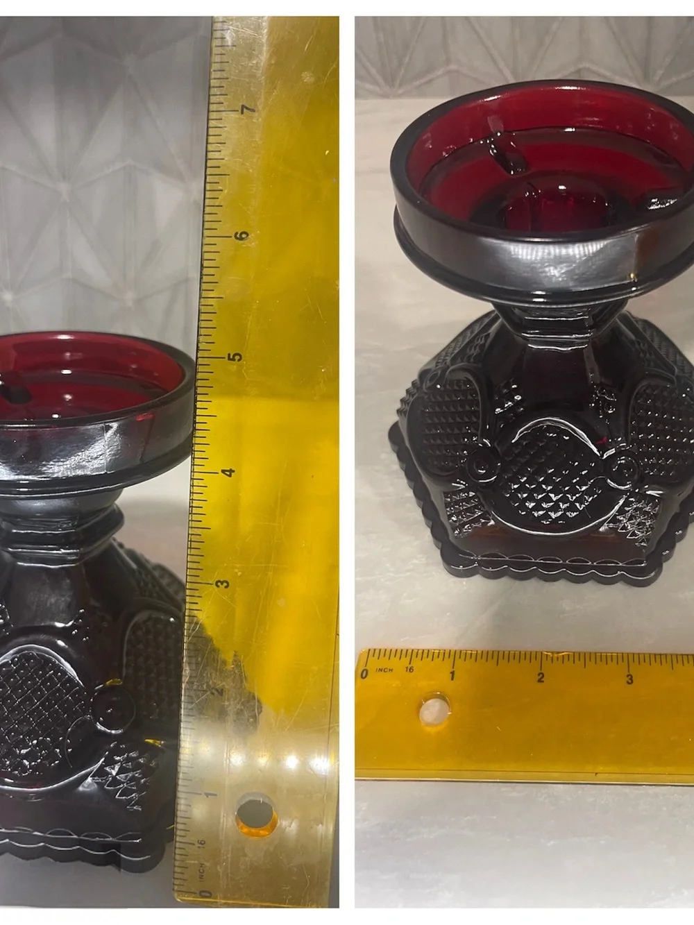 Avon Vintage Cape Cod Ruby Red Collection Candle Holder or Candy Dish